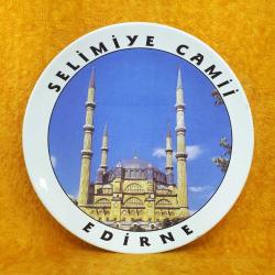 VINTAGE SELİMİYE CAMİİ EDİRNE RESİMLİ HATIRA SERAMİK DUVAR TABAĞI