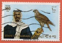 Efemera - BAHREYN   1.Kasım.1980   Şahincilik   Ak sungur veya akdoğan (Falco rusticolus), çok büyük, iri ve geniş gövdeli yırtıcı bir kuş türü.  100 F  damgalı posta pulu. - kitantik - kitaLog