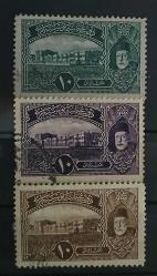 Dolmabahçe Sarayı Temalı / Viyana Baskılı Tam Seri (3 Adet). Damgalı, Şarniyer İzli. (Kondüsyonu Mükemmel) 1916