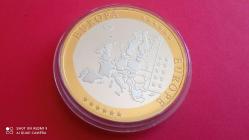 BELÇİKA; EURO İLK ÇIKIŞ ANISINA HATIRA - GÜMÜŞ-SERTİFİKALI