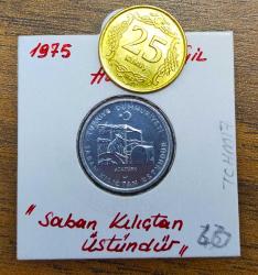 1975 Saban Kılıçtan Üstündür Hatıra 10 Kuruş..