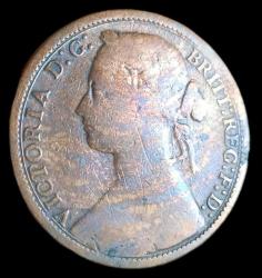 İngiltere 1874 Kraliçe Victoria Half Penny