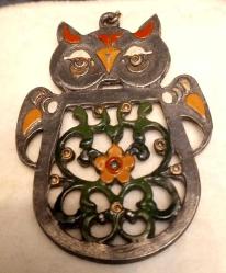 BAYKUŞ MOTİFLİ MİNELİ KOLYE UCU