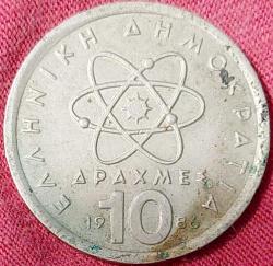 YUNANİSTAN 10 Drahmi, 1986 ÇÇT