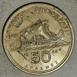YUNANİSTAN  1988   50 DRAHMİ