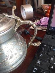 El işçiliği Bakır Çaydanlık  yükseklik 15 cm