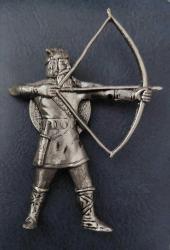 Kurşun Figür, Viking Okçusu. (55 mm x 75 mm / 36,22 gr.) Savasçının Kalkanı Mıknatıslıdır. 2014