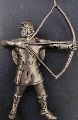 Kurşun Figür, Viking Okçusu. (55 mm x 75 mm / 36,22 gr.) Savasçının Kalkanı Mıknatıslıdır. 2014