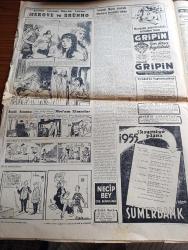 Cumhuriyet Gazetesi - 18 Ocak 1955 - Adnan Menderes'in Lübnan'daki Görüşmeleri Sona Eriyor - Amerikan Hariciye Vekili Dulles Adnan Menderes'i Tebrik Etti - Çalışma Enstitüsü Açıldı Fotoğraf - İsviçre'de Migros Aleyhinde  Neşrolunan Broşürlerdeki İddialar Röportajı Yapan Aslan Tufan Yazman - Zoraki Diplomat Yazan Yakup Kadri Karaosmanoğlu Yazı Dizisi - İtalya'da Aleni Flörtle Mücadele - Tarihe Geçmiş Büyük Aşklar Merove Ve Brünho - Yalancı Şahitlik Müessesesi Yazan Burhan Felek Köşe Yazısı - Mısırlı Ses Sanatkarı Ümmü Gülsüm Sesine Kavuştu - Yeni Futbol Federasyonu Bugün Ankara'da Toplanıyor - Sporda Haftanın Olayları Derleyen Semih Türkdoğan - Garp Haydutları Sümer Sinemasında - İstanbul Belediyesi Şehir Tiyatroları Dram Kısmında Beyaz Güvercin - Yapı Ve Kredi Bankası Tam Sayfa İlan