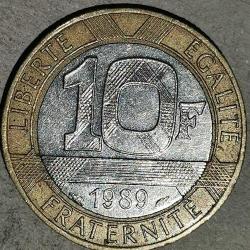 FRANSA 1989  10 FRANK