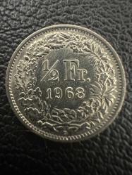 İsviçre 1/2 Frank 1968