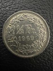 İsviçre 1/2 Frank 1969