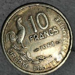 FRANSA 1951    10 FRANK