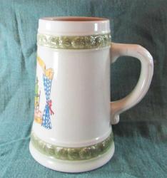 VİNTaGe ALMAN BoYaMa RESİMLİ SeRaMiK BİRA BARDAĞI.....Tankart