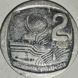 LOT.14 » GÜNEY AFRİKA   2019   2 RAND  HATIRA 25. Yıl Dönümü - Güney Afrika'da Demokrasi / Çevre Hakkı /