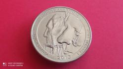 USA; 2013 - D QUARTER DOLLAR : RUSHMOR DAĞI ULUSAL ANIT BÖLGESİ