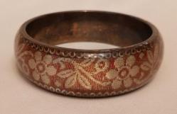 METAL ÜZERİ KUMAŞ VE EPOKSİ KAPLI NADİR VINTAGE BİLEKLİK