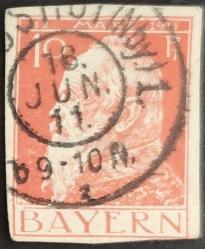 +++ ALMANYA BAYERN ZARF-ANTİYE PRENS REGENT LUITPOLD 1911 10P - DAMGALI , HALİYLE