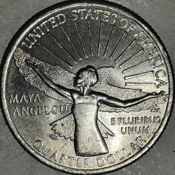 AMERİKA 2022 P  25 CENT  ÇEYREK DOLAR  HATIRA MAYA ANGELAU