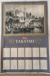 1967 ÜSKÜDAR VALİDE CAMİ FOTOĞRAFLI HAYAT MECMUASI ORİJİNAL DUVAR TAKVİMİ TT1A1A1 ÇOK NADİRDİR