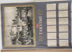 1967 ÜSKÜDAR VALİDE CAMİ FOTOĞRAFLI HAYAT MECMUASI ORİJİNAL DUVAR TAKVİMİ TT1A1A1 ÇOK NADİRDİR