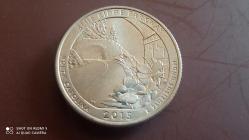 USA; QUARTER DOLLAR 2015 -P- TARİHİ ULUSAL; BLUE RİDGE PARK YOLU