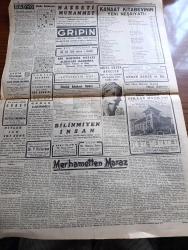 Cumhuriyet Gazetesi - 12 İkinciteşrin (Kasım) 1940 - Her Şey Vatan Müdafaasına Yazan Yunus Nadi Başmakale - İsmet İnönü Atatürk'ün Kabrinde Fotoğraf - Milli Şef İsmet İnönü Dün Tarih Cemiyetinde Dört Saat Meşgul Oldular - Torpilli Motorbot Filoları Tam Yolla Seyrederken Fotoğraf - Molotof Bugün Berlin'de Olacak - Pindos Dağlarından Son Harekatı Gösterir Harita - Rumen Petrol Sahasında Büyük Tahribat - İngiltere'ye Hücum Eden İtalyan Tayyareleri 8 i Düşürüldü - Askerlerimize Yardım Kızılay Hediyelerin Nev'ini Bildirdi - Kalp Paralara Dikkat - Fransa'ya Ne Oldu Yazan Gordon Waterfield Yazı Dizisi - Alman Ablukası Neden Muvaffak Olamıyor - Milli Emlaktaki Suistimal - Servetifünun Uyanış Mecmuasında Porta Şiirine Müstehcen Neşriyat Davası - Pindos Zaferi Yazan Ömer Rıza Doğrul - Leyla İle Mecnun Filmi İpek Sinemasında - Kadın Parmağı Bu Perşembe Akşamı Lale - Paris Delilikleri Bu Akşam Sümer Sinemasında - Ne Çıkar Yazan Burhan Felek Köşe Yazısı - Berlin Türk Kulübünde Atatürk Anması