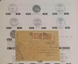 Cumhuriyet  1925 Formüler Kart Haydarpaşa İstanbul'dan Paris'e yollanılmış Yunanca metin,nadir.