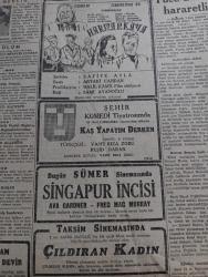 Cumhuriyet Gazetesi - 9 Mart 1948 - Bocalama Yazan Nadir Nadi Başmakale - Demokrat Parti Genel Merkezinde Dünkü Hummalı Faaliyet - Üsküdar Demokratlarının Osman Nuri Köni'ye Çektikleri Telgraf - Finlandiya Rusya İle Müzakereye Razı Oldu - İsmet İnönü Ankara'ya Döndü - Yüce Divanda Dünkü Hararetli Duruşma - İl Bandito Filmi Şark Sinemasında - Goebbels'in Hatıraları Yazı Dizisi - Amerikan Yardım Malzemesinden İlk Parti Geliyor - Bir Bolşevik Suikastı Mi - Huzur Yazan Ahmet Hamdi Tanpınar Yazı Dizisi - Et Toptancıları Meydan Okuyorlar - Hırpanilik Yazan Burhan Felek Köşe Yazısı - Harmankaya Filmi Şarkılar Safiye Ayla - Şehir Komedi Tiyatrosu Kaş Yapayım Derken - Çıldıran Kadın Filmi Taksim Sinemasında - 44. İlkokul Aile Birliğinin Tertiplediği Büyük Konser Leyla Gencer Ferdi Statser Ve Muhiddin Sadak İnci Sinemasında - Bugünkü Radyo Programı - Bizerba Otomatik Baskülleri - Odeon Yeni Çıkan Plaklar - Müzeyyen Senar Işıl Gittin Bu Gidiş Plağı - Hamiyet Yüceses - Borsa