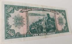 4.EMİSYON 1.TERTİP 100 YÜZ TÜRK LİRASI SERİ L7 43885 NATÜREL KAĞIT PARA ÇOK NADİRDİR