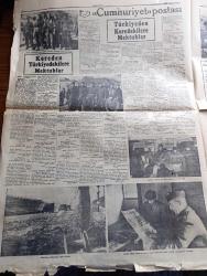 Cumhuriyet Kore Gazetesi - 31 Aralık 1950 - Kore Hükümet Erkanı Türk Karargahında - Kunuri Muharebelerinde Çemberi Yaran Kıtalarımızın Kahraman Komutanlarından Birkaçı Fotoğraf - Kore'de Yol Kenarında Mecburi İniş Yapan Topçu Keşif Tayyaremiz Fotoğraf - Kore'den Türkiye'dekilere Mektuplar - Türkiye'den  Koredekilere Mektuplar - Arslan Mehmetçikler Yeni Cepheye Hareketleri Sabahında Çadırlarının Önünde Fotoğraf - General Tahsin Yazıcı Ve Kurmay Yarbay Salahaddin Tokay Cephede Cumhuriyet Okuyorlar Foto - Kore Şehit Ve Gazilerine Şiir Yazan Tahir Nadi - Ey Şehit Şiir Yazan Sabahat Etlioğlu - Kore'de Mehmetçiğe Selam Yazan Sedat Çetintaş - Tokyo'da Hastane Bahçesinde Fotoğraf - Bir Şehit Anası Söylüyor  Şiir Yazan Tarık Orhan - Kore'den Gelen Son Resimler- Yurda Dönen Yaralılarımızdan Muharrem Karabayır Fotoğraf - Askeri Polis Vazifesi Gören Mehmetçikler Fotoğraf