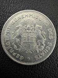 Notgeld Hamburg Eyaleti (1917 - 1923) Almanya 1/10 Mark, 1923 Hamburg Eyaleti Alüminyum Yüksek Kondisyon