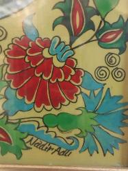 Edirnekâri süslemeli Selimiye Camii Çini  Sanatçı Nadir Adlı İmzalı.