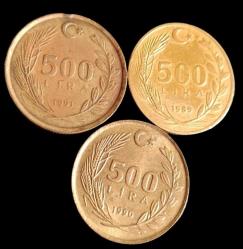 1989-90-91 500 Lira (89 meksika baskısı)