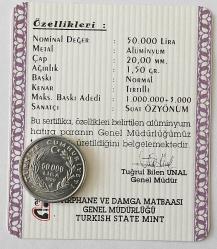 LOT.10 » 1999 Şarapçılık  Hatıra parası 50 000 Bin Lira  Sertifikalı (9275)