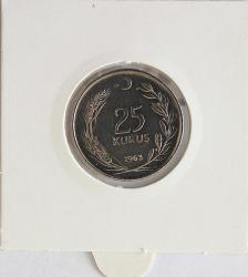Türkiye Cumhuriyeti  1963 Yılı 25 Kuruş -  Kenar Yazısı Turaya Göre Düz  (9325)