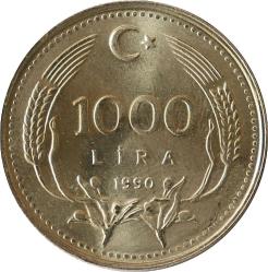 Türkiye Cumhuriyet 1990  Yılı 1000 Lira Setten Çıkma 9355