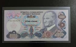 6.EMİSYON 1.TERTİP F SERİSİ 1000 LİRA ÇİL KONDİSYONDA