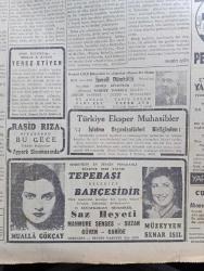 Cumhuriyet Gazetesi - 1 Eylül 1943 - Mükemmel Bir Avrupalı Arıyorum Yazan Nadir Nadi Başmakale - Milli Şef Orduya Güvenini Bildirdi - Mareşal Fevzi Çakmak'ın Verdiği Cevap - Cenubi İtalya'ya Bir Çıkarma Denemesi Fotoğraf - Roma Mektubu Faşizm Bir Gecede Nasıl Devrildi - Şark Cephesinden Resimler - Kızılordunun Taarruzu Umumî Bir Şekil Aldı - Galatasaray'ın 75. Yılı Bugün Büyük Törenle Kutlanıyor - Başvekil Şükrü Saracoğlu Ödemiş'te - Danimarka'da Kral Nazırlar Ve Subaylar Mevkufmuş - Mualla Gökçay Ve Müzeyyen Senar Işıl Tepebaşı Belediye Bahçesinde - Kilyos Açıklarında Bir Alman Şilebi Battı - İsmail Dümbüllü Temsilleri Beyazıt Lale Bahçesinde - Topuzun Kısmeti Yazan Mahmut Yesari Yazı Dizisi - Ramazan Yazan Burhan Felek Köşe Yazısı - Kıymetli Bir Muallimi Memduh Yazıcıyı Kaybettik - Münir Nurettin Selçuk Ve Arkadaşları Kızkulesi Salacak Plaj Gazinosunda - Müzeyyen Senar'ın Son Konseri Gedikpaşa Azak Bahçesinde