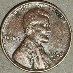 AMERİKA 1958 D 1 CENT BUĞDAY CENTİ ÇOK TEMİZ