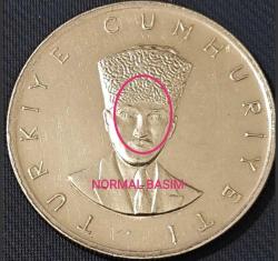 25 LİRA 1920/1970 MECLİSİN AÇILIŞINA ÖZEL BASILMIŞ HATALI PARA GÜMÜŞ, ÇOK ÇOK NADİR **RRRRR**
