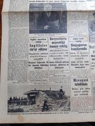 Cumhuriyet Gazetesi - 31 İkincikanun (Ocak) 1942 - Sovyetlerle Japonya Arasında Yazan Yunus Nadi Başmakale - Milli Korunma Kanunu Tadilatı - Meclis Heyecanlı Bir Gün Yaşadı - Ticaret Vekili Mümtaz Ökmen Maliye Vekili Fuad Ağralı General Naci Tınaz İktisat Vekili Sırrı Say Mecliste Konuşma Yaptı Fotoğrafı - Başvekil Refik Saydam'ın Azimli Beyanatı Fotoğraf - Adolf Hitler Hitabet Kürsüsünde Fotoğraf - Nazizmin 9. Yıldönümü - İran Rusya İngiltere İttifakı İmzalandı - Atlantik Ötesinde Almanlar 74 Bin Tonluk 13 Gemi Daha Batırdılar - Kadıköy Opera Sinemasında Salahaddin Eyyübi - Perili Köşk Bugün Lale Sinemasında - Hitler'in Nutku Yazan Ömer Rıza Doğrul - Roosevelt 60 Yaşında - Safiye Ayla Ve Saz Heyeti Her Akşam Maksimde - Singer Saat Mağazaları - Radyolin Diş Macunu - İnce Saz Heyeti Sirkecide Anadolu Lokantasında - Bugünkü Radyo Programı - Erkmen Cep Sobası - Gomental Nezleden Korur - Poker Traş Bıçağı