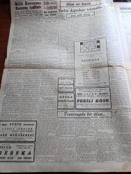 Cumhuriyet Gazetesi - 31 İkincikanun (Ocak) 1942 - Sovyetlerle Japonya Arasında Yazan Yunus Nadi Başmakale - Milli Korunma Kanunu Tadilatı - Meclis Heyecanlı Bir Gün Yaşadı - Ticaret Vekili Mümtaz Ökmen Maliye Vekili Fuad Ağralı General Naci Tınaz İktisat Vekili Sırrı Say Mecliste Konuşma Yaptı Fotoğrafı - Başvekil Refik Saydam'ın Azimli Beyanatı Fotoğraf - Adolf Hitler Hitabet Kürsüsünde Fotoğraf - Nazizmin 9. Yıldönümü - İran Rusya İngiltere İttifakı İmzalandı - Atlantik Ötesinde Almanlar 74 Bin Tonluk 13 Gemi Daha Batırdılar - Kadıköy Opera Sinemasında Salahaddin Eyyübi - Perili Köşk Bugün Lale Sinemasında - Hitler'in Nutku Yazan Ömer Rıza Doğrul - Roosevelt 60 Yaşında - Safiye Ayla Ve Saz Heyeti Her Akşam Maksimde - Singer Saat Mağazaları - Radyolin Diş Macunu - İnce Saz Heyeti Sirkecide Anadolu Lokantasında - Bugünkü Radyo Programı - Erkmen Cep Sobası - Gomental Nezleden Korur - Poker Traş Bıçağı