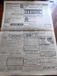 Cumhuriyet Gazetesi - 31 İkincikanun (Ocak) 1942 - Sovyetlerle Japonya Arasında Yazan Yunus Nadi Başmakale - Milli Korunma Kanunu Tadilatı - Meclis Heyecanlı Bir Gün Yaşadı - Ticaret Vekili Mümtaz Ökmen Maliye Vekili Fuad Ağralı General Naci Tınaz İktisat Vekili Sırrı Say Mecliste Konuşma Yaptı Fotoğrafı - Başvekil Refik Saydam'ın Azimli Beyanatı Fotoğraf - Adolf Hitler Hitabet Kürsüsünde Fotoğraf - Nazizmin 9. Yıldönümü - İran Rusya İngiltere İttifakı İmzalandı - Atlantik Ötesinde Almanlar 74 Bin Tonluk 13 Gemi Daha Batırdılar - Kadıköy Opera Sinemasında Salahaddin Eyyübi - Perili Köşk Bugün Lale Sinemasında - Hitler'in Nutku Yazan Ömer Rıza Doğrul - Roosevelt 60 Yaşında - Safiye Ayla Ve Saz Heyeti Her Akşam Maksimde - Singer Saat Mağazaları - Radyolin Diş Macunu - İnce Saz Heyeti Sirkecide Anadolu Lokantasında - Bugünkü Radyo Programı - Erkmen Cep Sobası - Gomental Nezleden Korur - Poker Traş Bıçağı