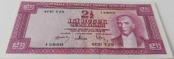 5.EMİSYON 1.TERTİP 2,5 İKİ BUÇUK TÜRK LİRASI SERİ Y28 15800 SERİ NUMARALI KAĞIT PARA NATÜREL ÇİLALTI EN NADİRİ