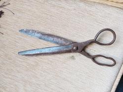 Osmanlı dönemi döğme demir terzi makası uzunluk 23 cm
