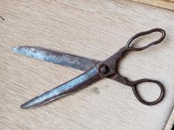 Osmanlı dönemi döğme demir terzi makası uzunluk 23 cm