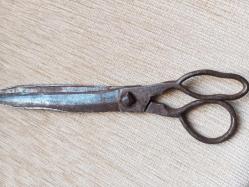 Osmanlı dönemi döğme demir terzi makası uzunluk 23 cm