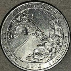 AMERİKA 2015 P  ÇEYREK DOLAR 25 CENT  HATIRA  BLUE RIDGE PARKWAY