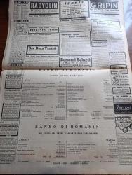 Cumhuriyet Gazetesi - 26 Nisan 1942 - Dönüm Noktası Cumhuriyet Başmakale - Kahraman Orduya İltihak Eden Genç Subaylarımız Fotoğrafı - Ankara'daki Yedek Subay Okulunu Bitiren Gençlerin Merasimi - Örfi İdare Kanununda Yapılacak Yeni Tadilat - Rus Japon Münasebatı Bozuluyor Mu - Milli Şef İsmet İnönü Ve Eşi Çocukları İzlerken Fotoğraf - General Giraud Almanya'dan Kaçtı - Şark Cephesi Harekatı Her Kesimde Hava Faaliyetleri Çok Arttı - Japonlar Yeni Takviye Kıtaları Aldılar - Halk Oyunları Gecesi Fotoğraf - İstanbul Muhteliti İzmir Takımına 2 1 Yenildi Fotoğraf - Karne Yolsuzluğu - Haftanın Şakaları Yazan Burhan Felek - Sönen Işık Filmi Bugün Lale Sinemasında - Gönül Oyunları Filmi Başrolde Gingers Rogers Ronald Colman Sümer Sinemasında - Zeytinyağı Satışı Serbest Bırakılacak - Küçük Hikaye Çoluk Çocuk Sahibi Yazan Nuri Refik - Sızı Yazan Mükerrem Kamil Su Yazı Dizisi - Lorel Hardi Mektepte Filmi İpek Sinemasında - Türkiye Güreş Birinciliği Müsabakaları Başladı -Bomonti Bahçesi